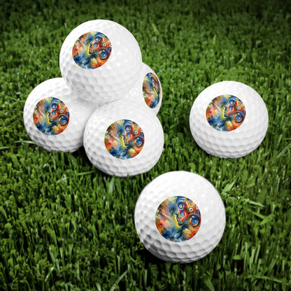 Emotional Perception Abstract Golf Balls, 6pcs - ATUH.ART