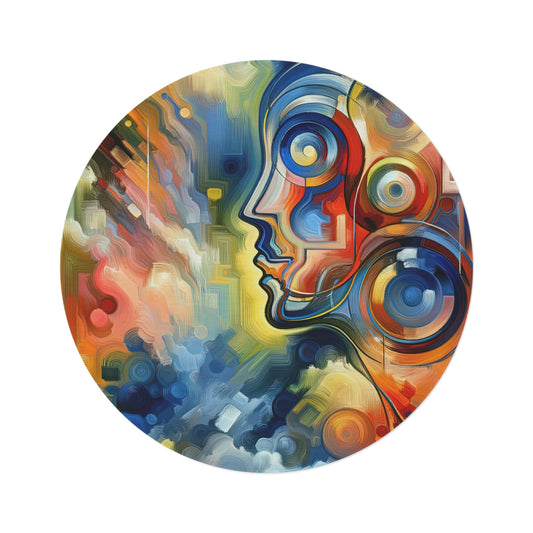 Emotional Perception Abstract Round Rug - ATUH.ART