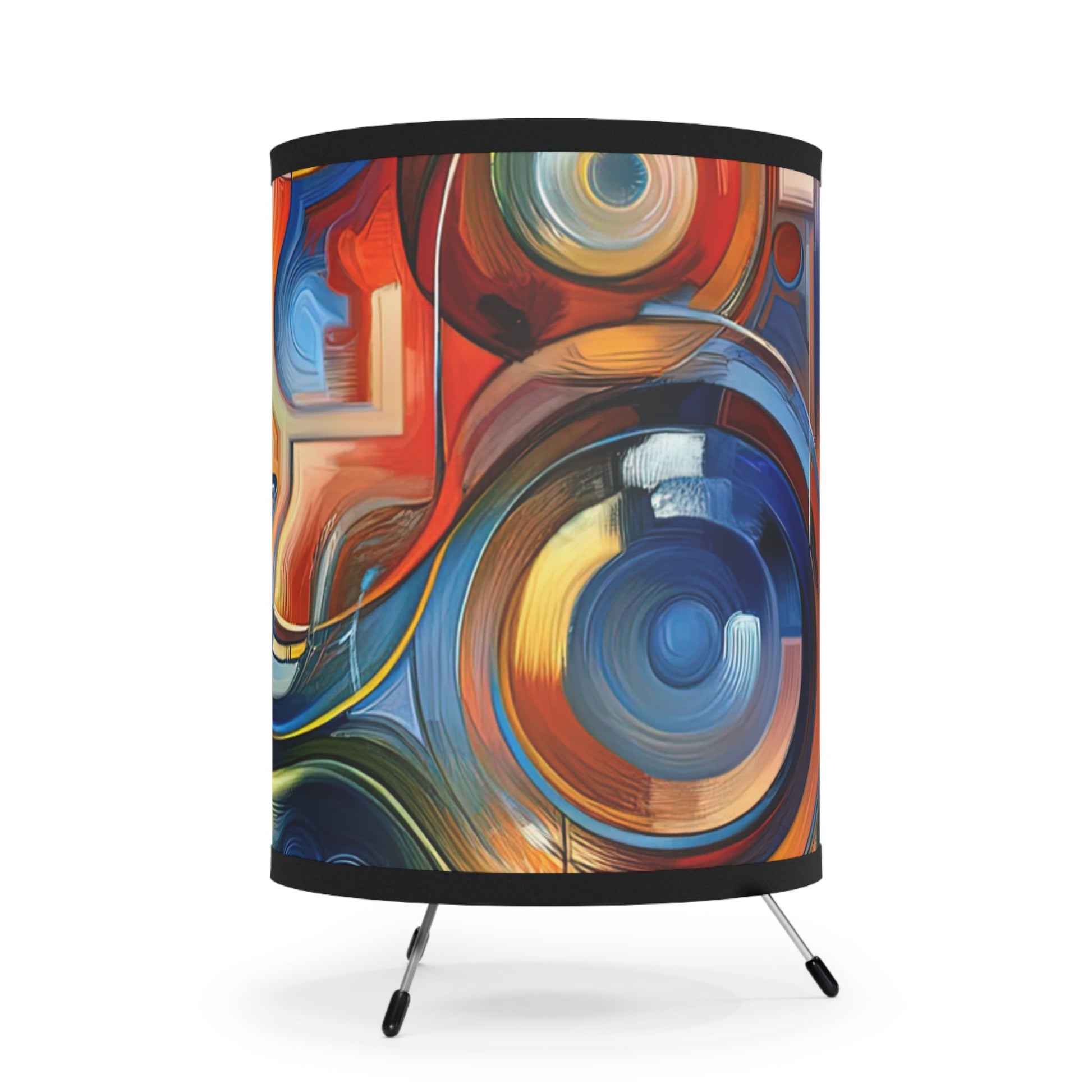 Emotional Perception Abstract Tripod Lamp with High-Res Printed Shade, US\CA plug - ATUH.ART