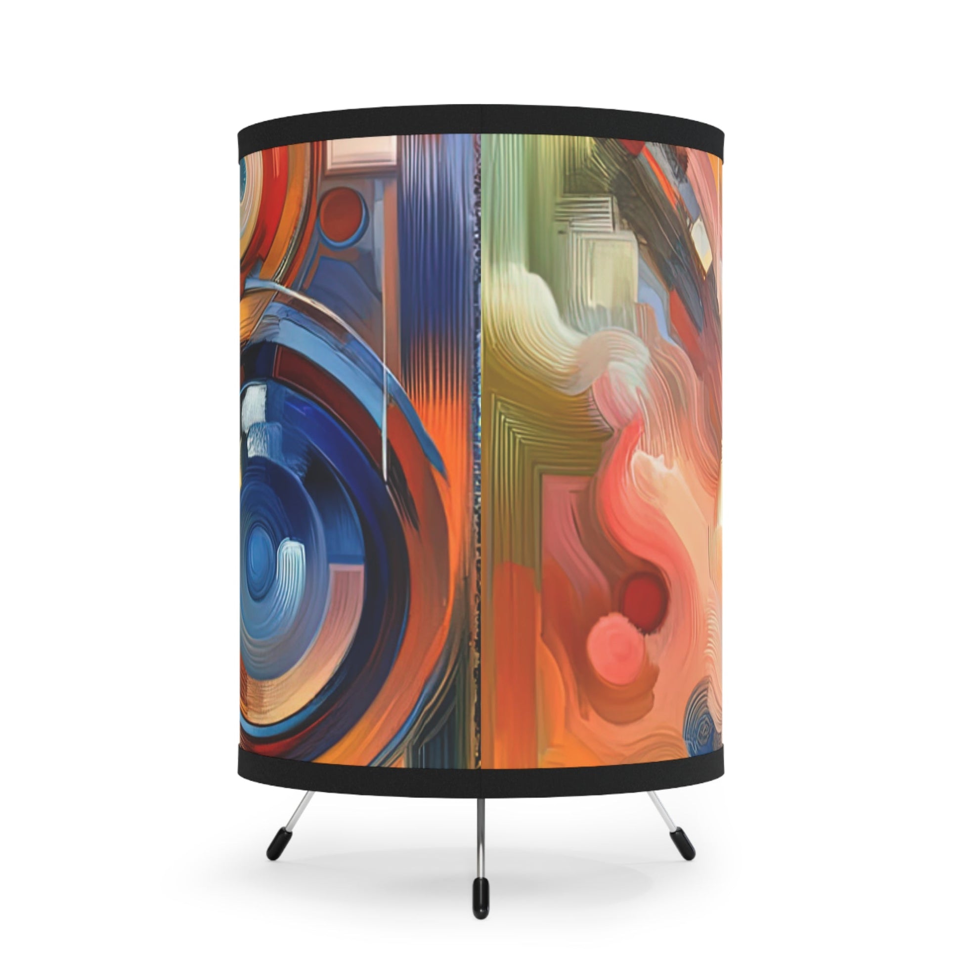 Emotional Perception Abstract Tripod Lamp with High-Res Printed Shade, US\CA plug - ATUH.ART