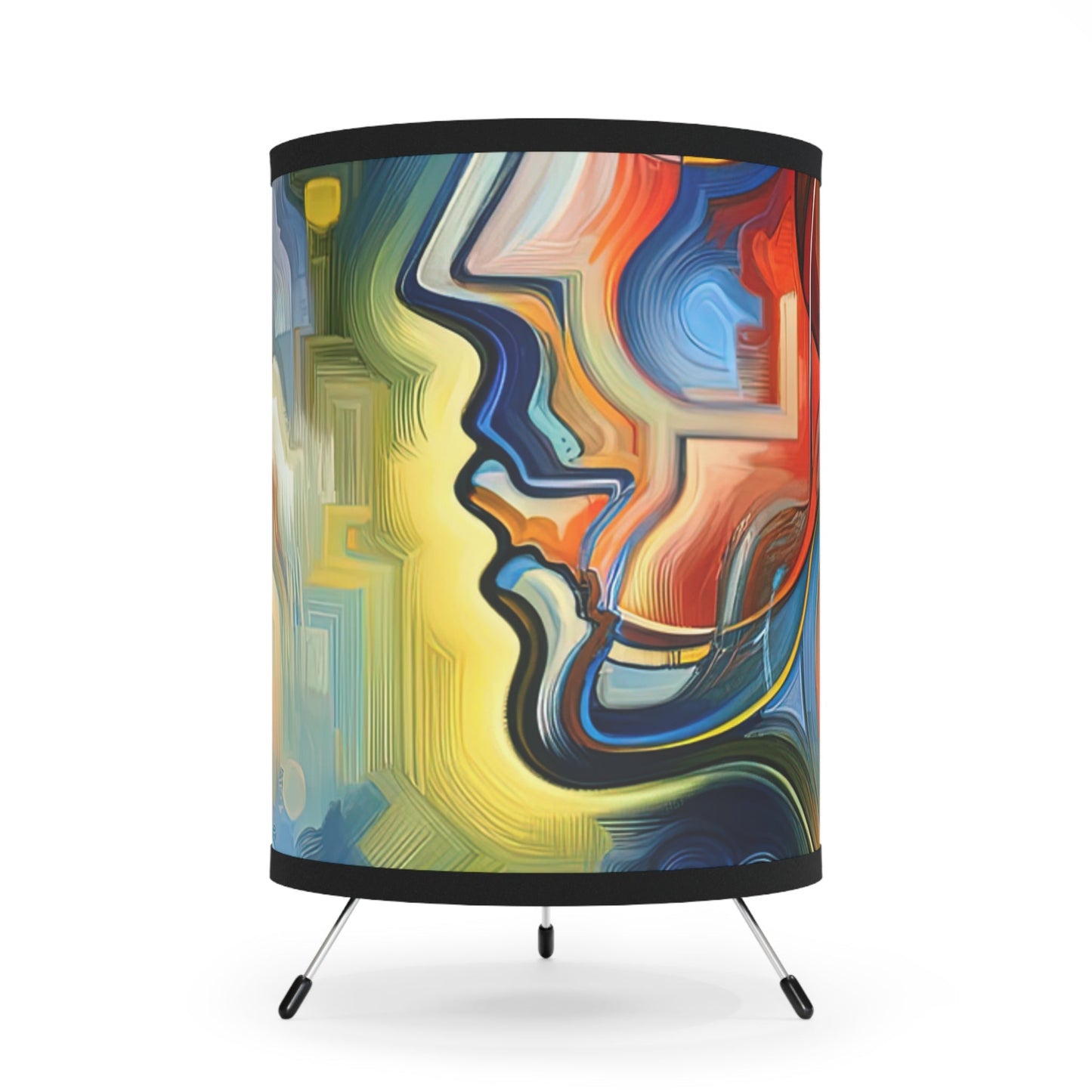 Emotional Perception Abstract Tripod Lamp with High-Res Printed Shade, US\CA plug - ATUH.ART