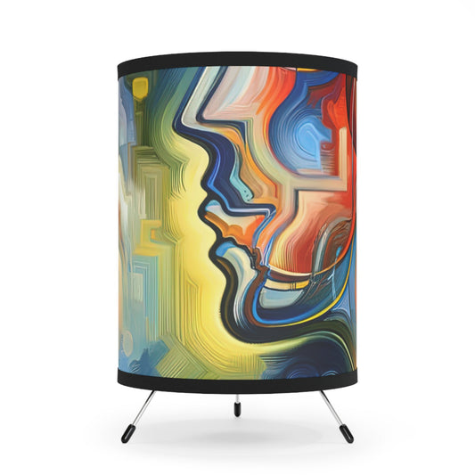 Emotional Perception Abstract Tripod Lamp with High-Res Printed Shade, US\CA plug - ATUH.ART