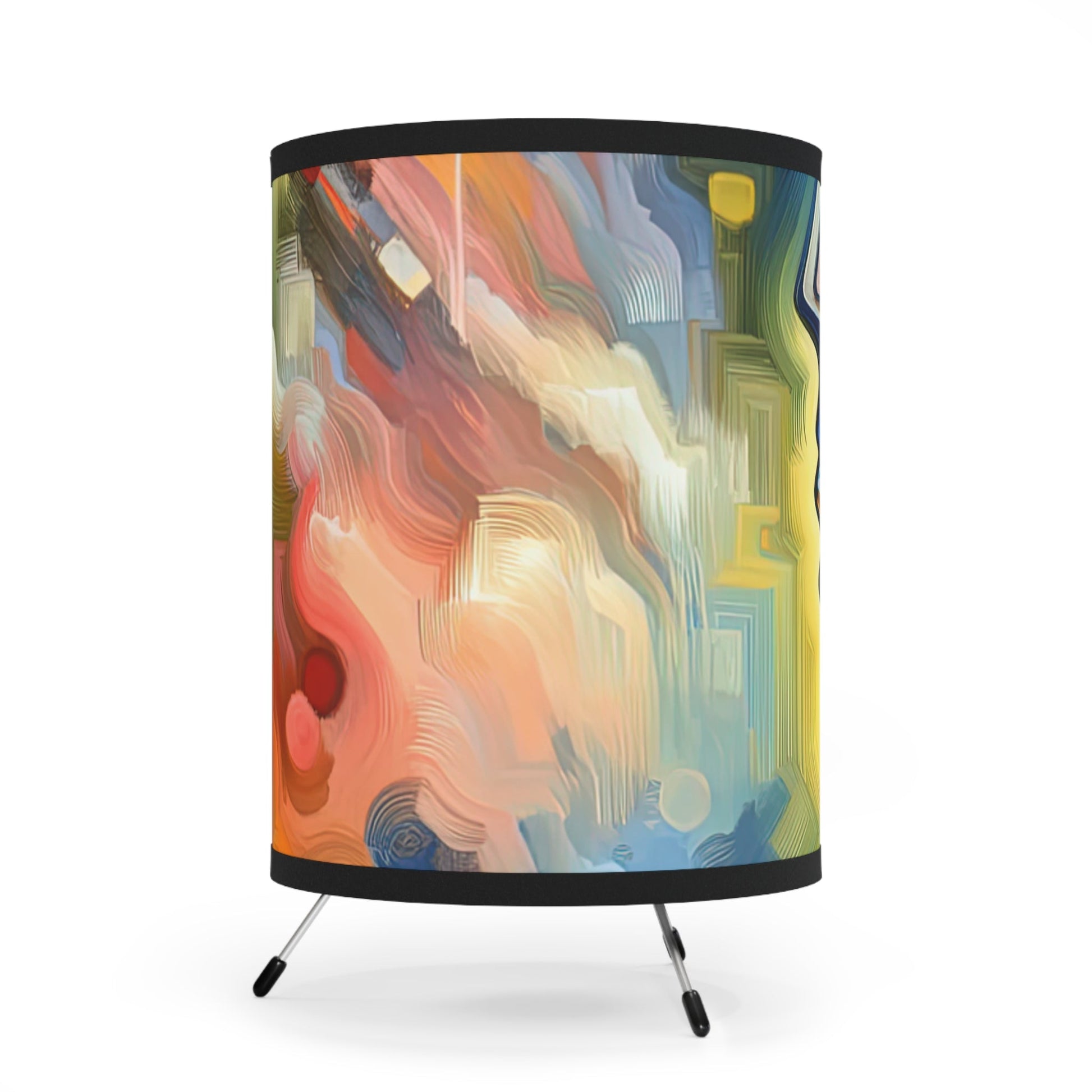 Emotional Perception Abstract Tripod Lamp with High-Res Printed Shade, US\CA plug - ATUH.ART