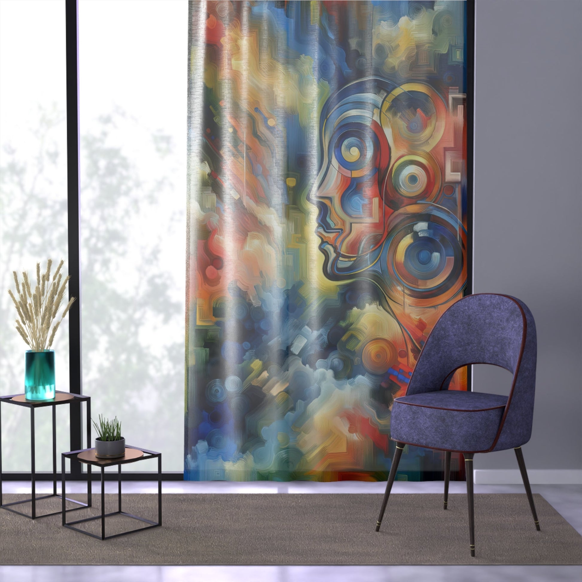 Emotional Perception Abstract Window Curtain - ATUH.ART