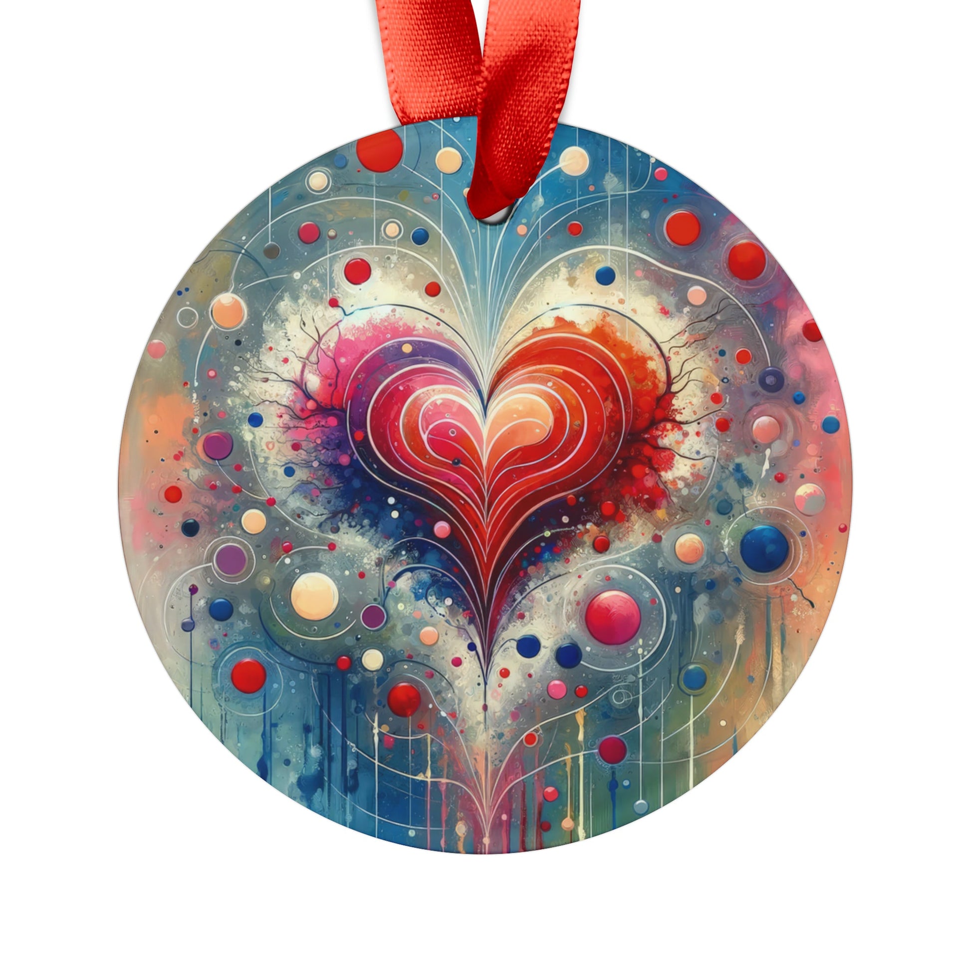 Emotional Physics Heart Acrylic Ornament with Ribbon - ATUH.ART
