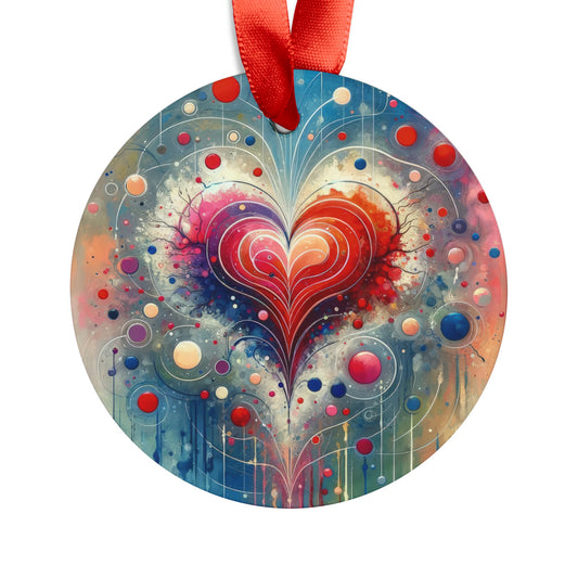 Emotional Physics Heart Acrylic Ornament with Ribbon - ATUH.ART