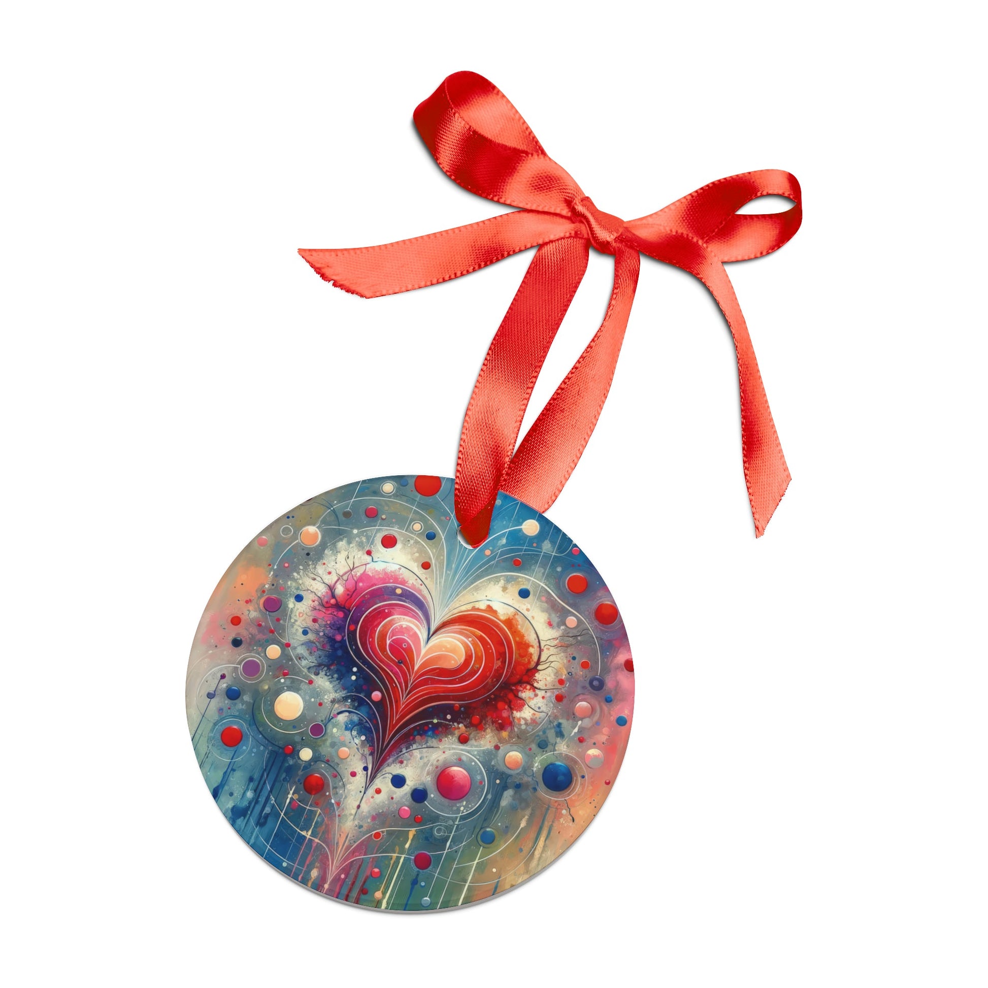 Emotional Physics Heart Acrylic Ornament with Ribbon - ATUH.ART