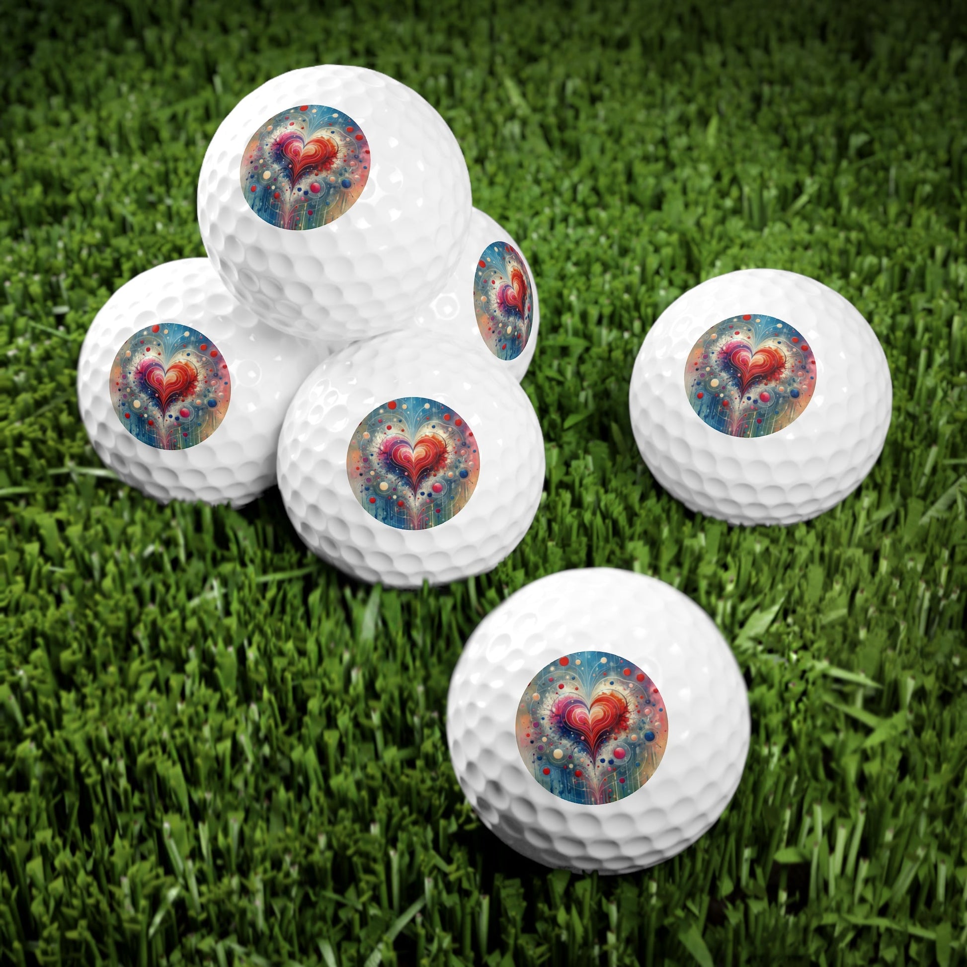 Emotional Physics Heart Golf Balls, 6pcs - ATUH.ART