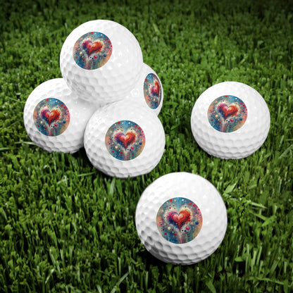 Emotional Physics Heart Golf Balls, 6pcs - ATUH.ART