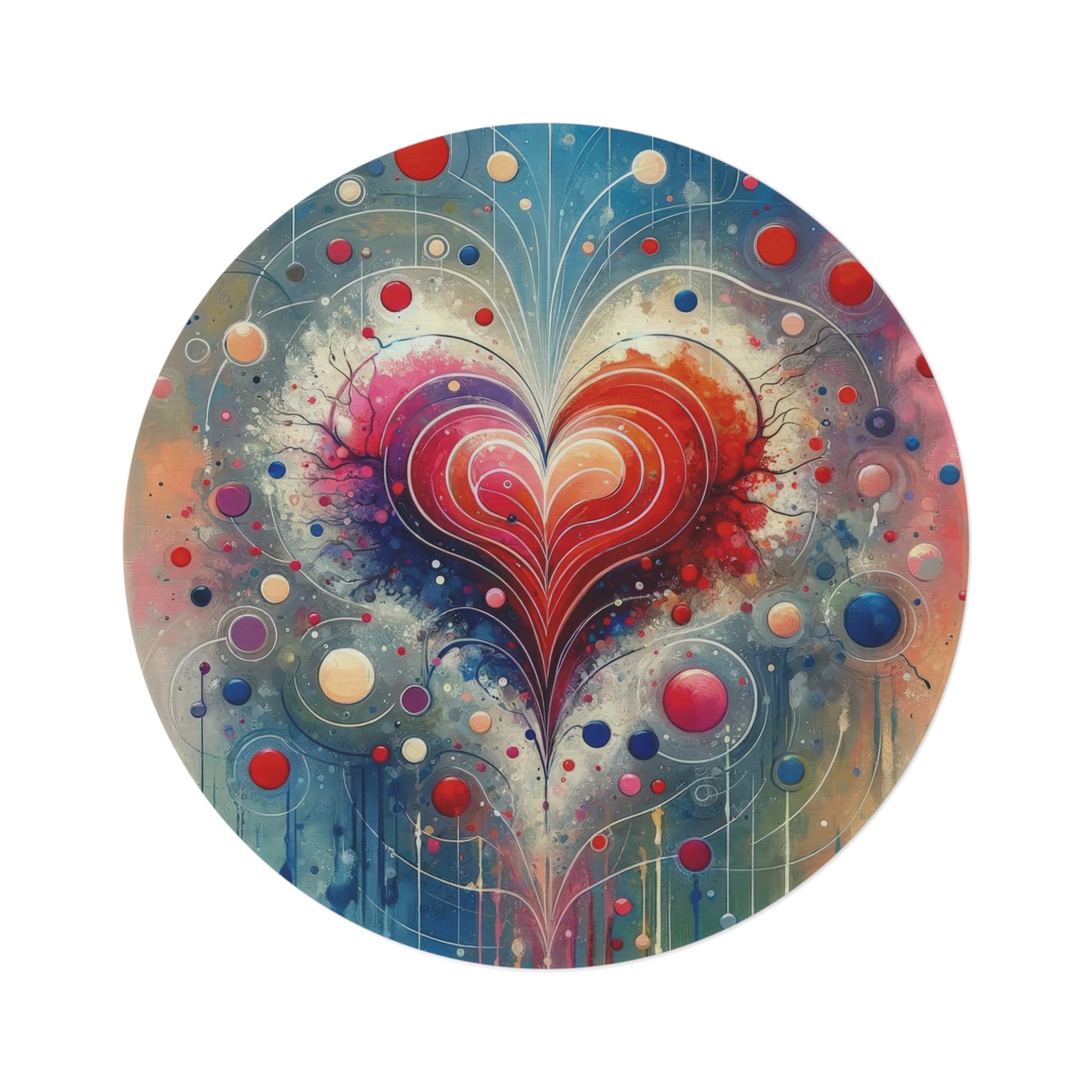 Emotional Physics Heart Round Rug - ATUH.ART