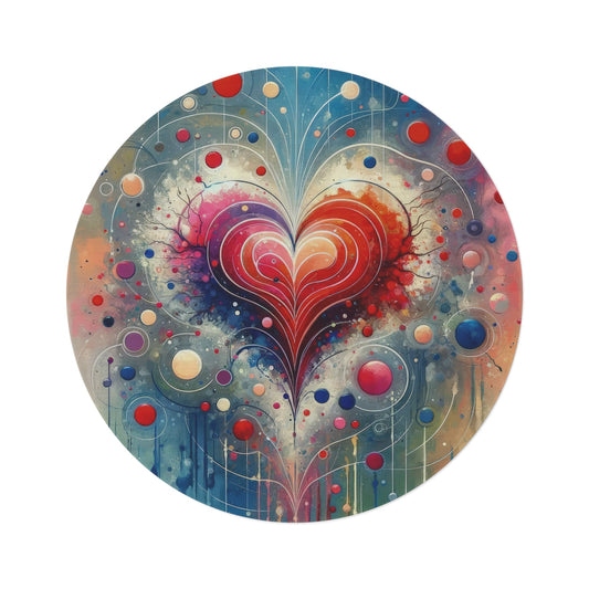 Emotional Physics Heart Round Rug - ATUH.ART