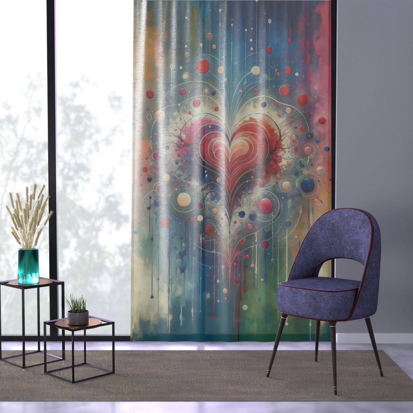 Emotional Physics Heart Window Curtain - ATUH.ART