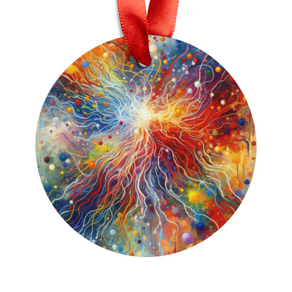 Emotive Yarn Explosion Acrylic Ornament with Ribbon - ATUH.ART