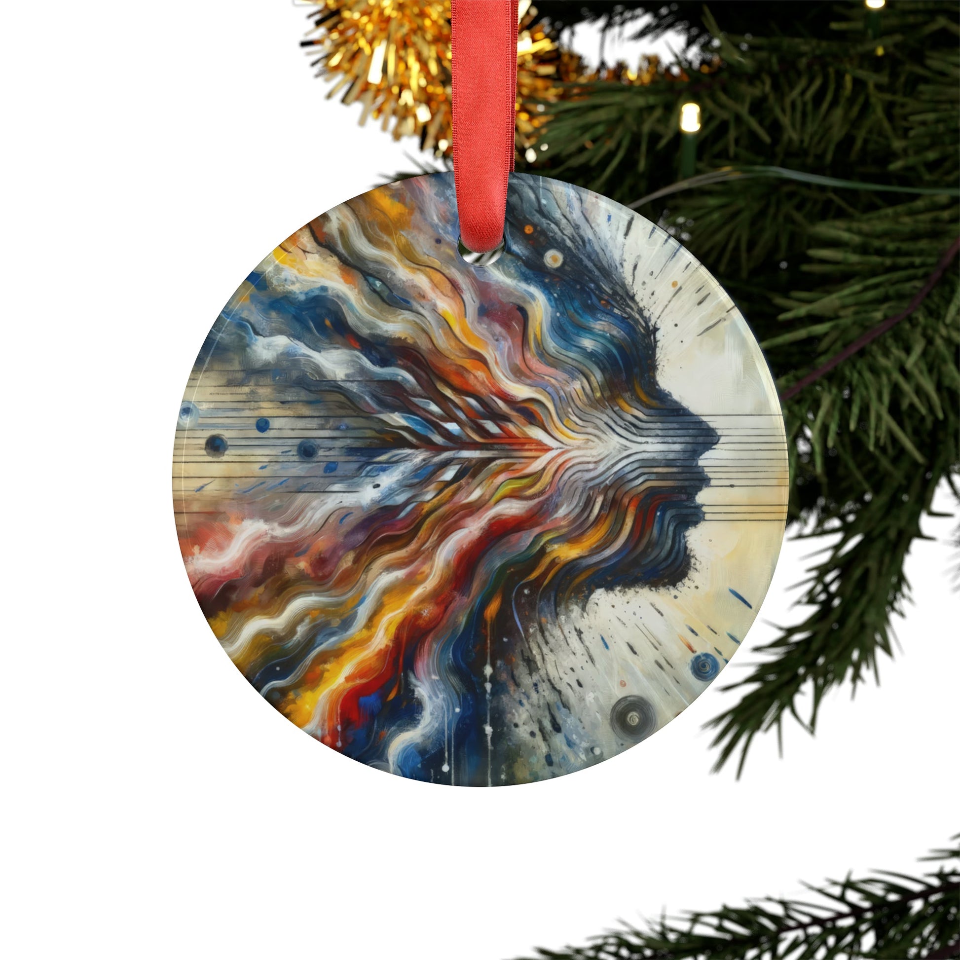 Empathetic Awakening Dynamic Acrylic Ornament with Ribbon - ATUH.ART