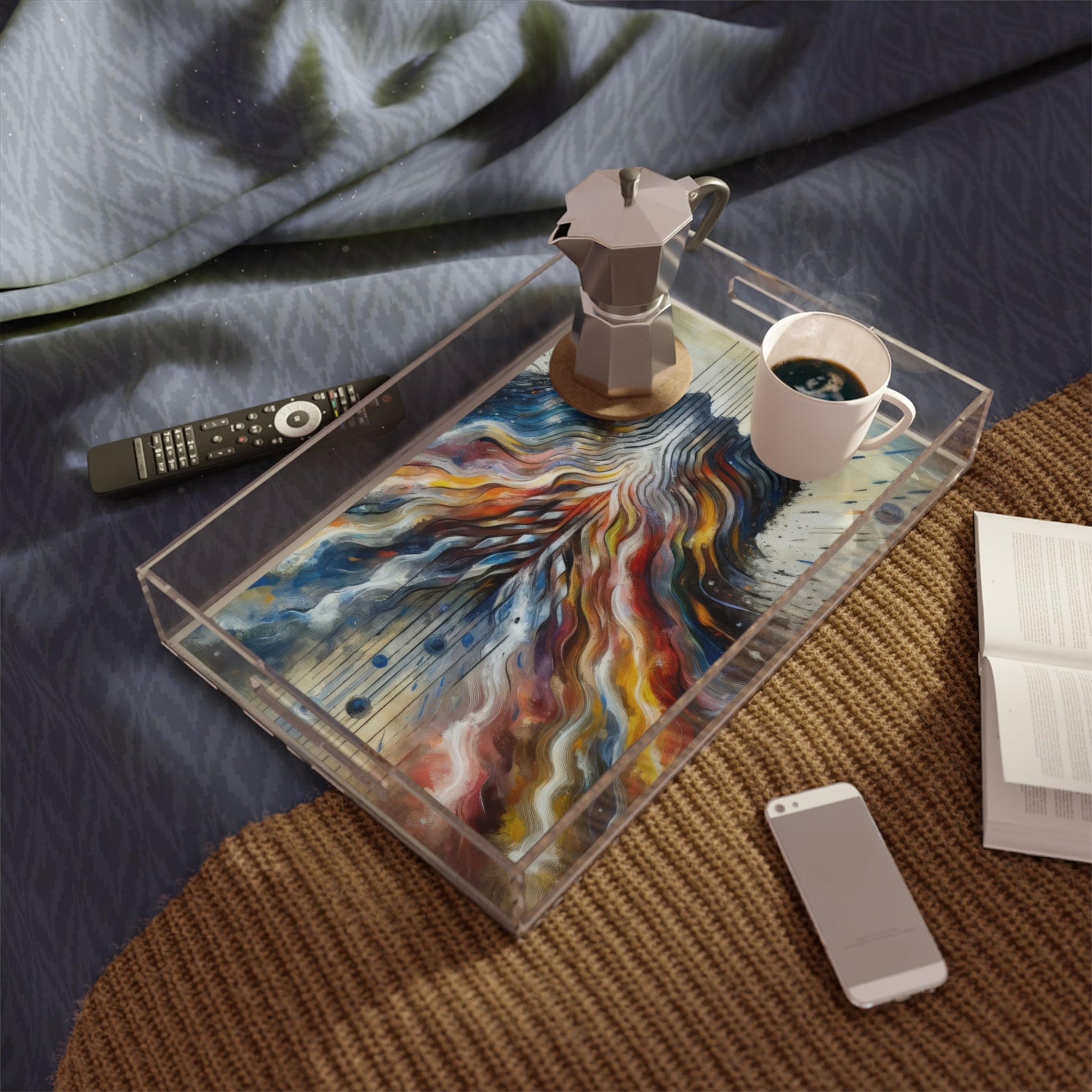 Empathetic Awakening Dynamic Acrylic Serving Tray - ATUH.ART