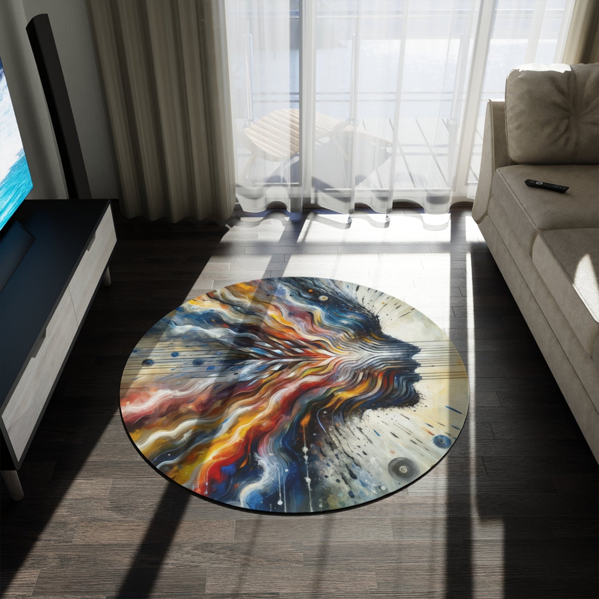Empathetic Awakening Dynamic Round Rug - ATUH.ART