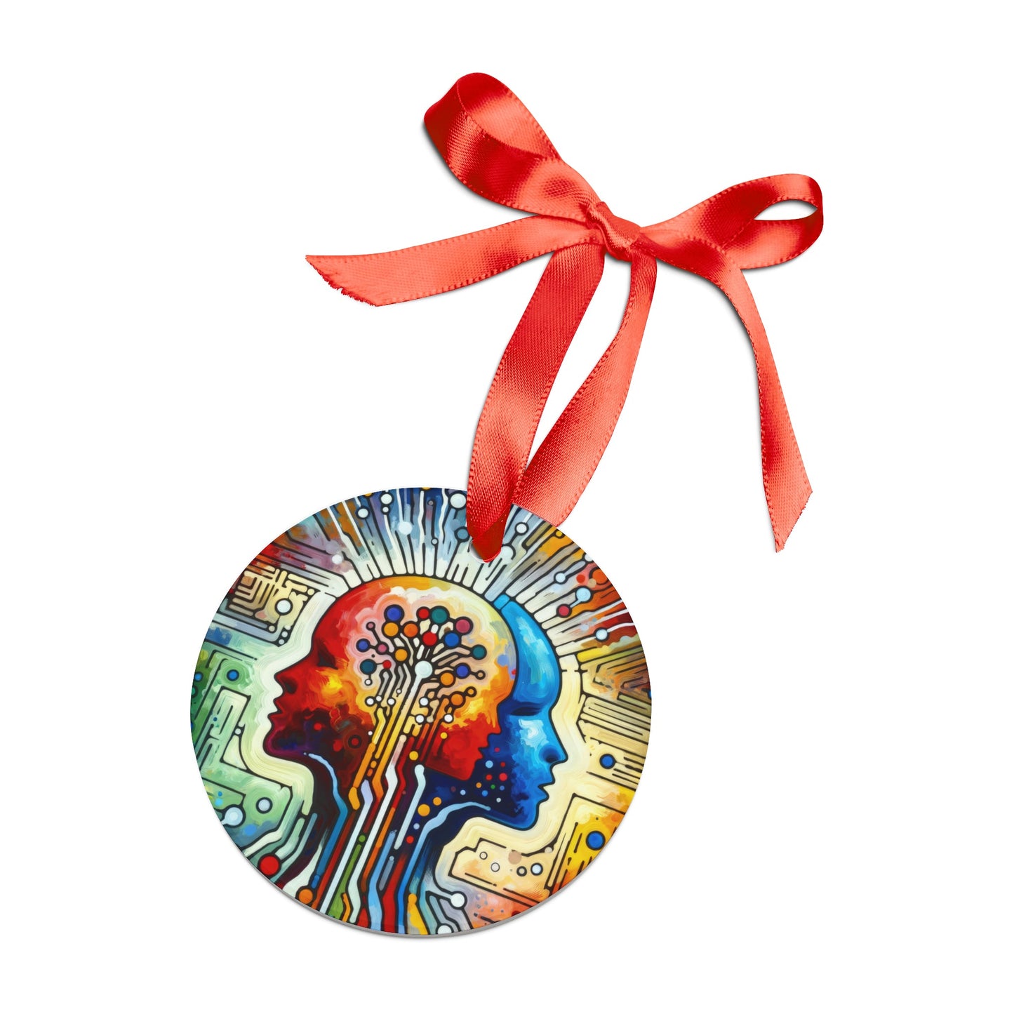 Empathetic Connection Abstract Acrylic Ornament with Ribbon - ATUH.ART