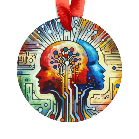 Empathetic Connection Abstract Acrylic Ornament with Ribbon - ATUH.ART