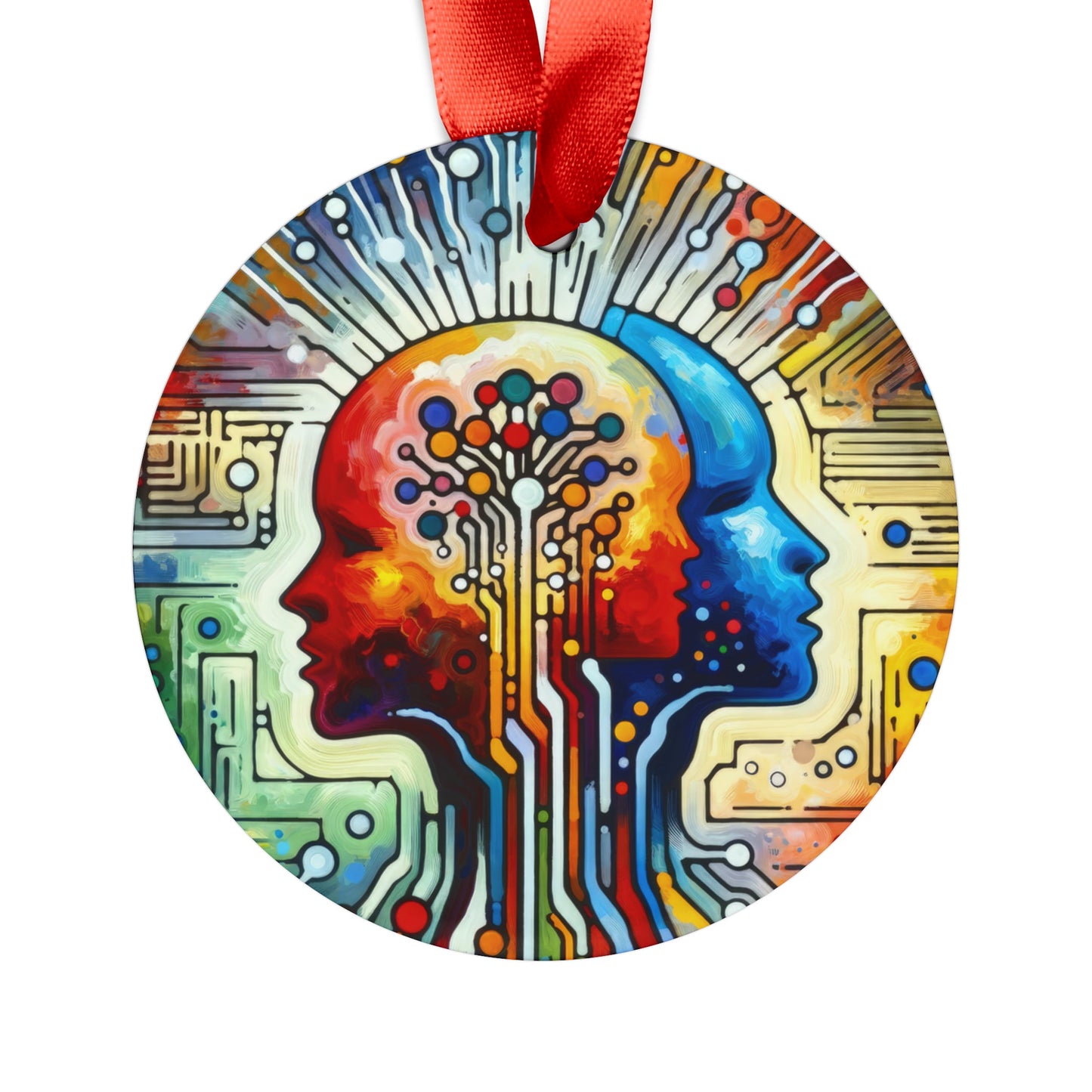 Empathetic Connection Abstract Acrylic Ornament with Ribbon - ATUH.ART