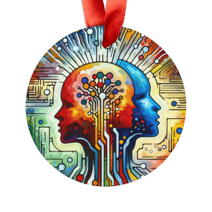Empathetic Connection Abstract Acrylic Ornament with Ribbon - ATUH.ART