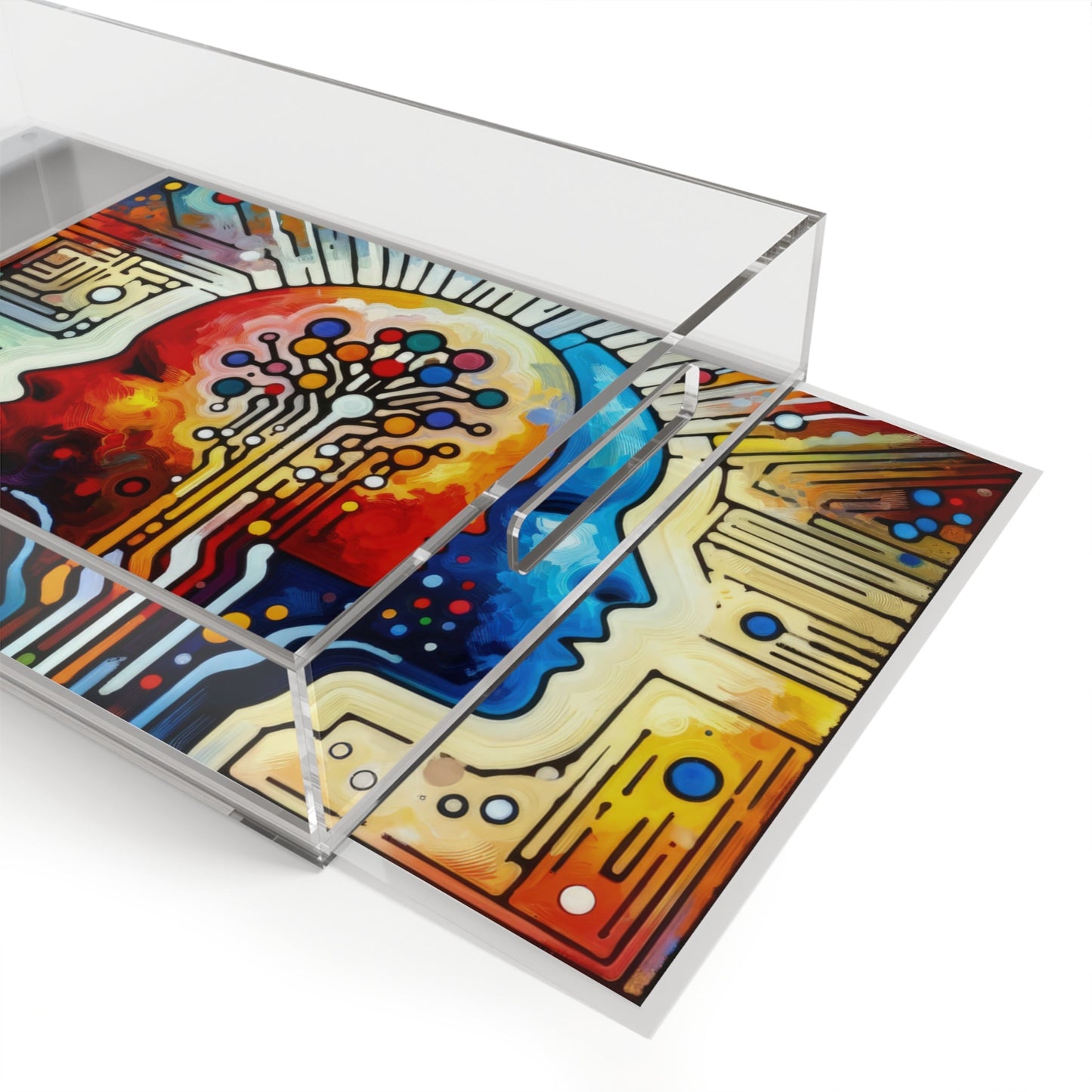 Empathetic Connection Abstract Acrylic Serving Tray - ATUH.ART