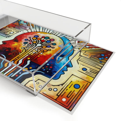 Empathetic Connection Abstract Acrylic Serving Tray - ATUH.ART