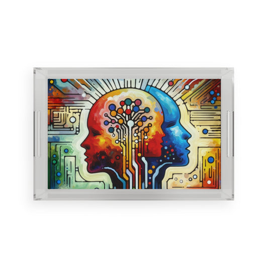 Empathetic Connection Abstract Acrylic Serving Tray - ATUH.ART