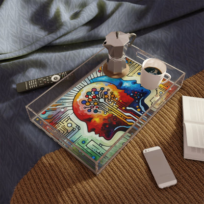 Empathetic Connection Abstract Acrylic Serving Tray - ATUH.ART