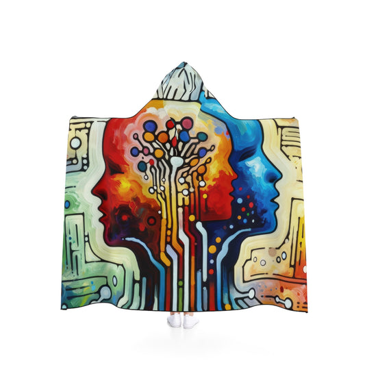 Empathetic Connection Abstract Hooded Blanket - ATUH.ART