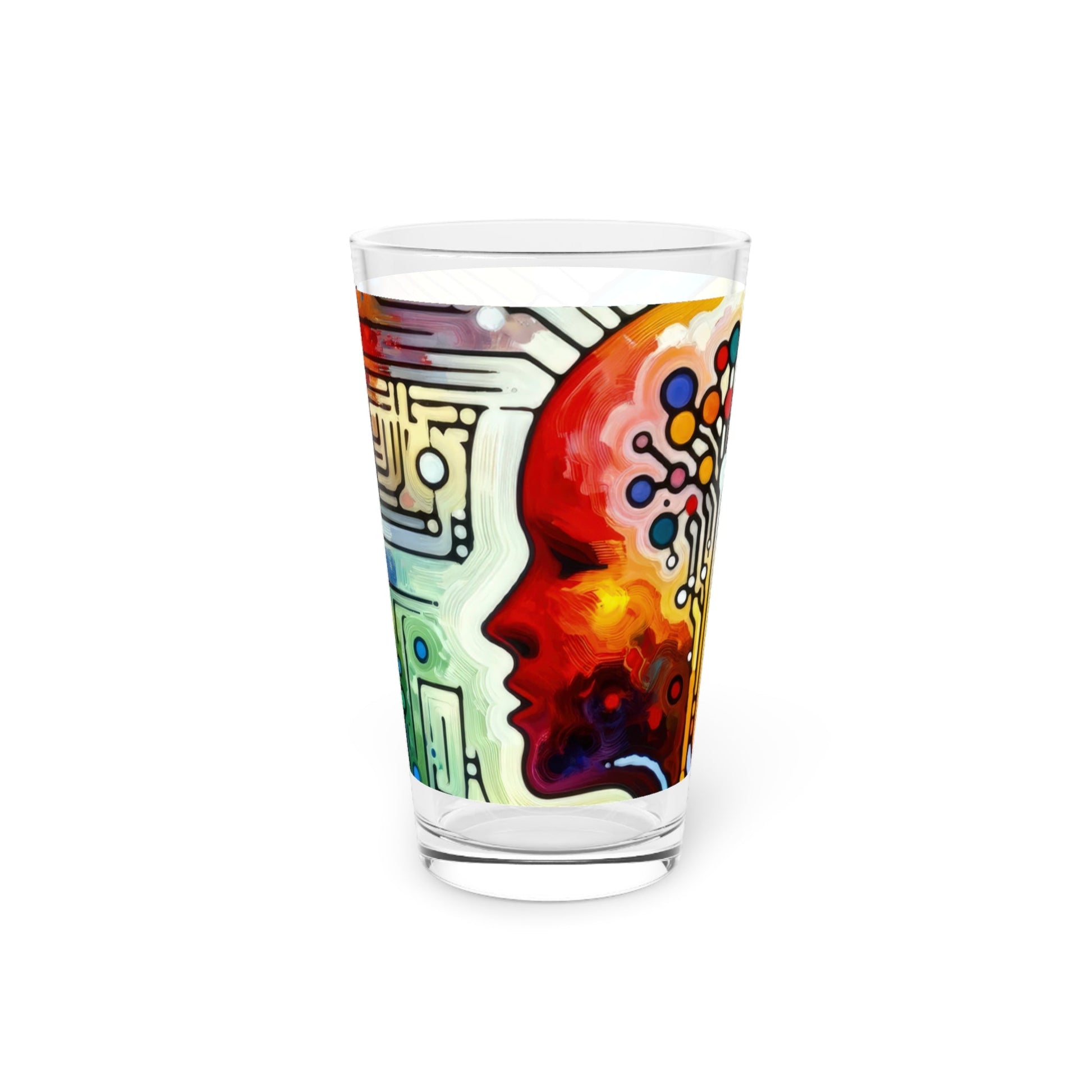 Empathetic Connection Abstract Pint Glass, 16oz - ATUH.ART