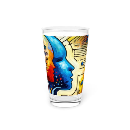 Empathetic Connection Abstract Pint Glass, 16oz - ATUH.ART