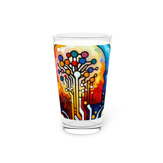 Empathetic Connection Abstract Pint Glass, 16oz - ATUH.ART