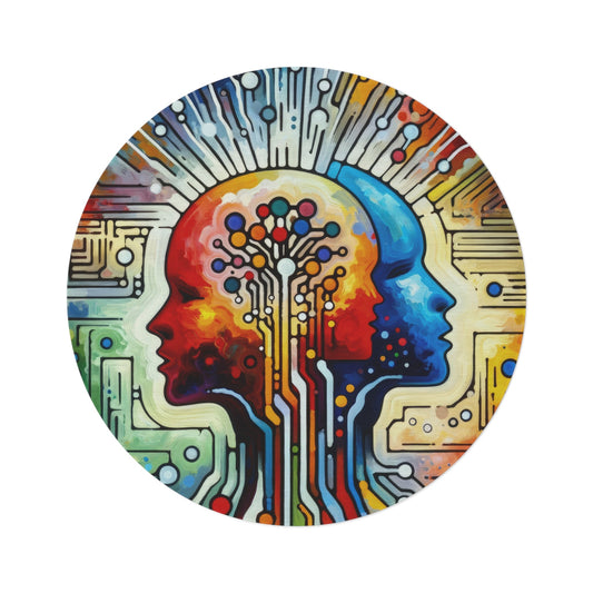 Empathetic Connection Abstract Round Rug - ATUH.ART