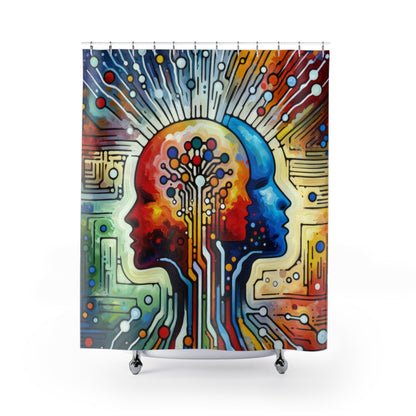 Empathetic Connection Abstract Shower Curtains - ATUH.ART