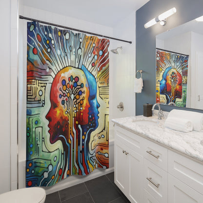 Empathetic Connection Abstract Shower Curtains - ATUH.ART