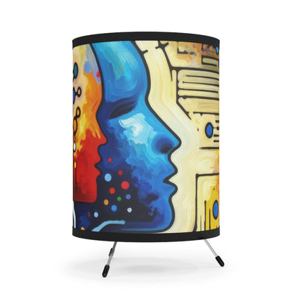 Empathetic Connection Abstract Tripod Lamp with High-Res Printed Shade, US\CA plug - ATUH.ART