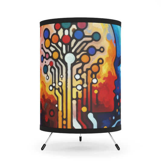Empathetic Connection Abstract Tripod Lamp with High-Res Printed Shade, US\CA plug - ATUH.ART