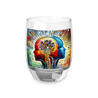 Empathetic Connection Abstract Whiskey Glass - ATUH.ART