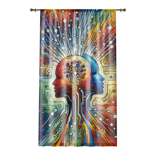 Empathetic Connection Abstract Window Curtain - ATUH.ART