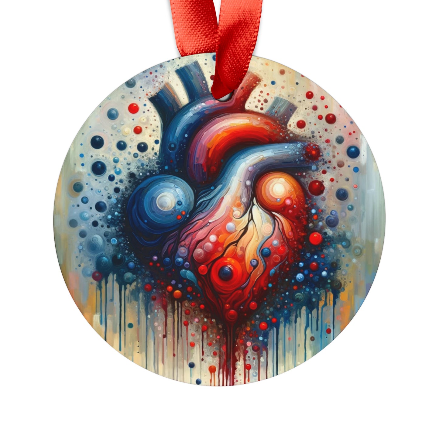 Empathetic Heart Expression Acrylic Ornament with Ribbon - ATUH.ART