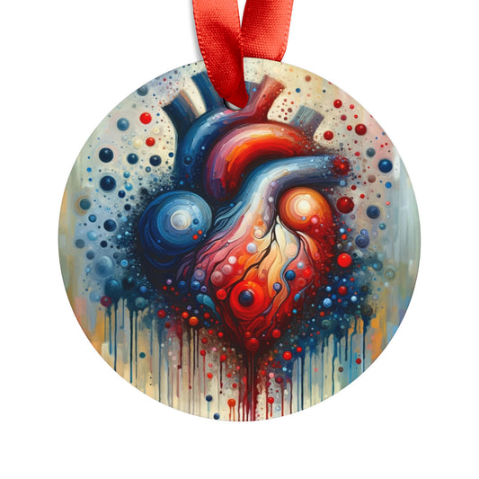 Empathetic Heart Expression Acrylic Ornament with Ribbon - ATUH.ART