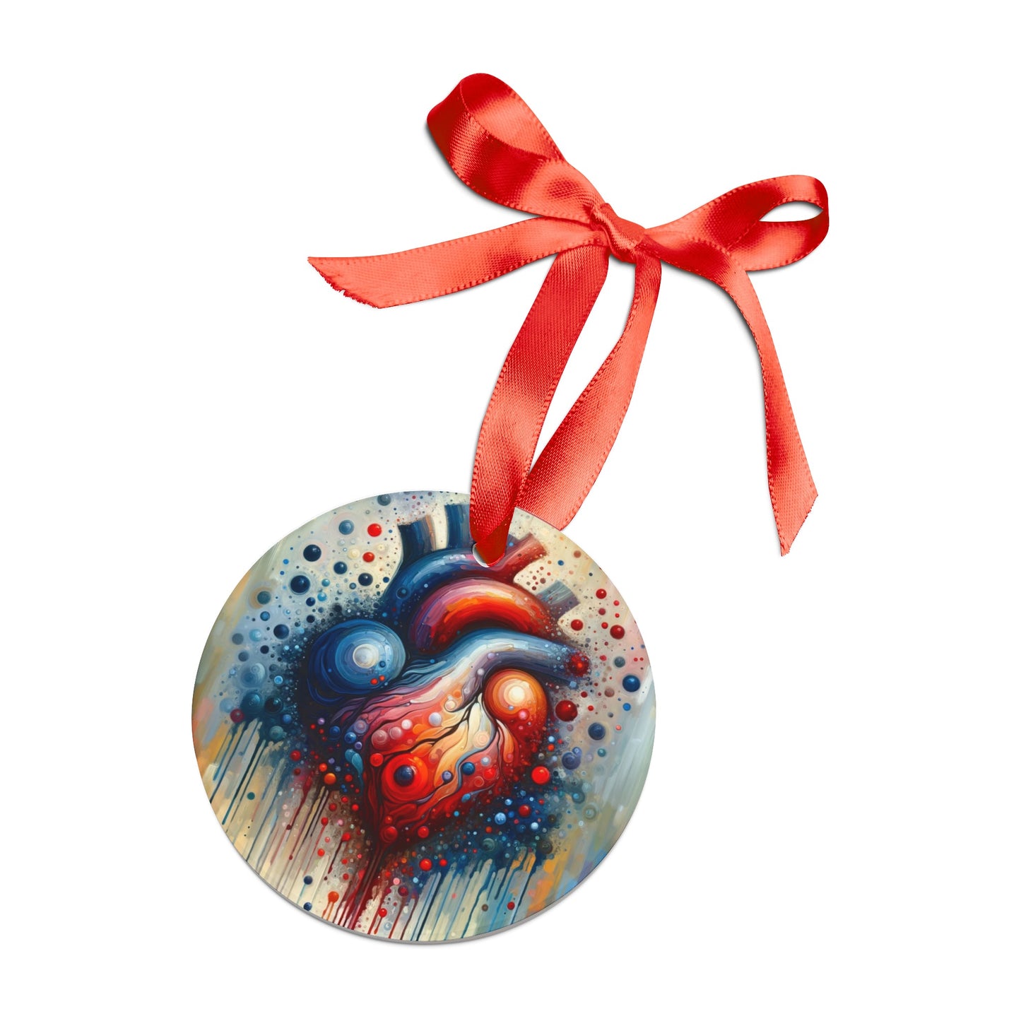 Empathetic Heart Expression Acrylic Ornament with Ribbon - ATUH.ART