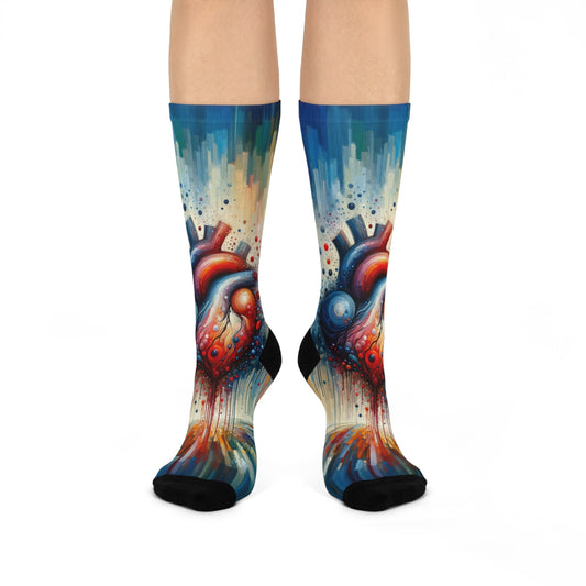 Empathetic Heart Expression Cushioned Crew Socks - ATUH.ART