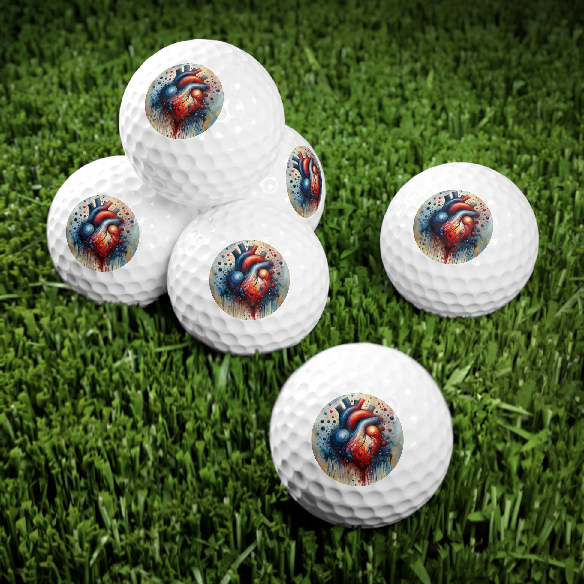 Empathetic Heart Expression Golf Balls, 6pcs - ATUH.ART