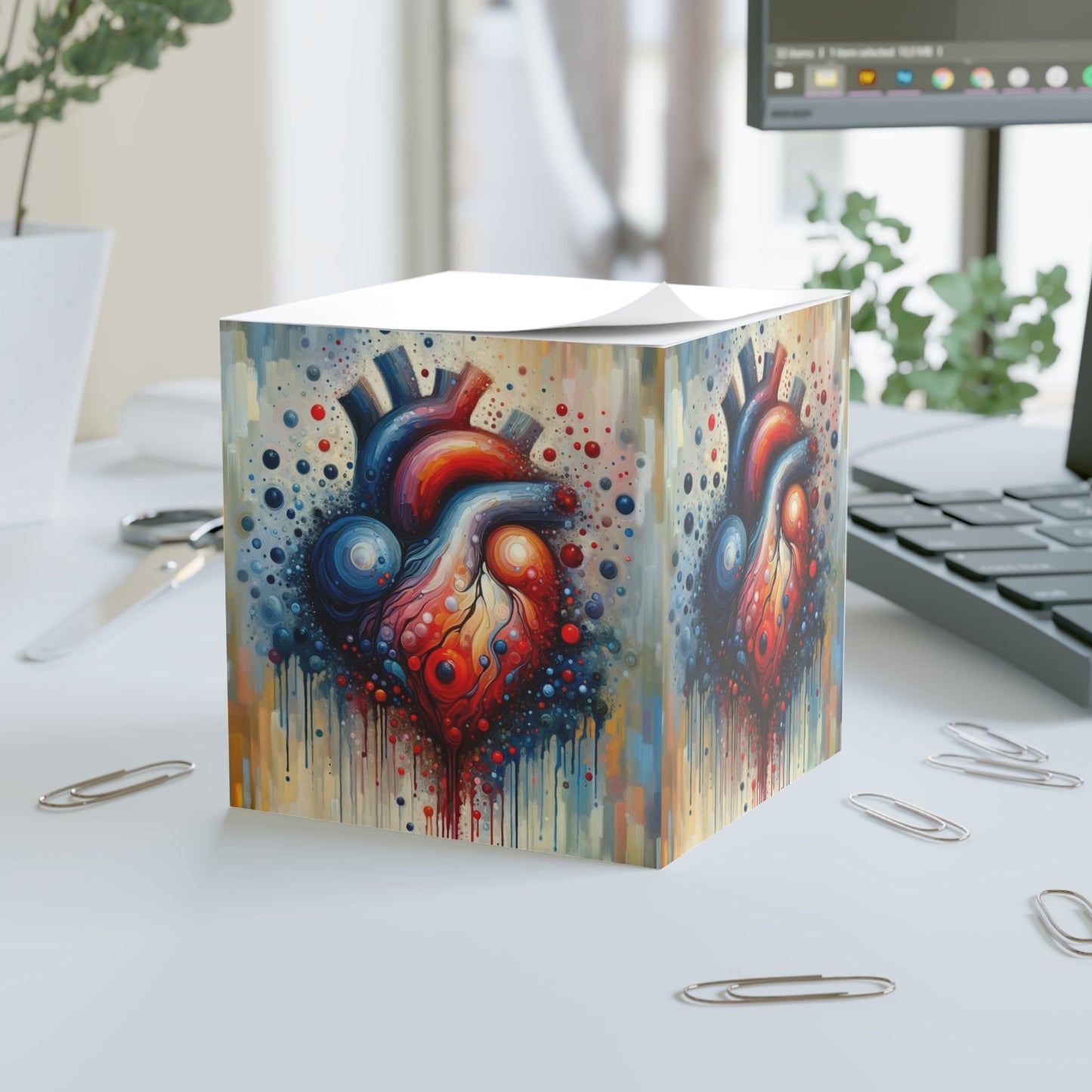 Empathetic Heart Expression Note Cube - ATUH.ART