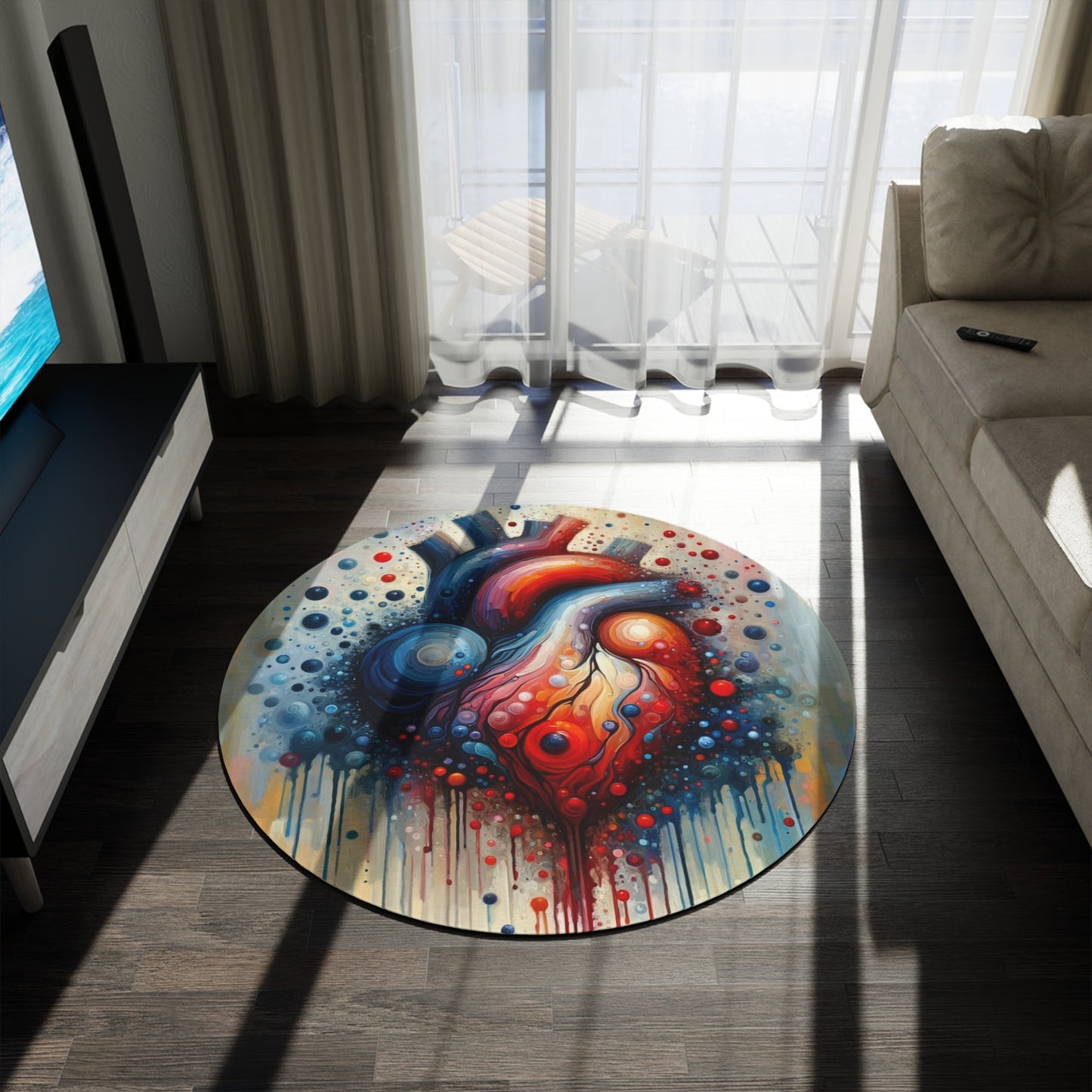 Empathetic Heart Expression Round Rug - ATUH.ART