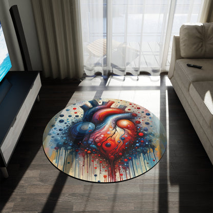 Empathetic Heart Expression Round Rug - ATUH.ART