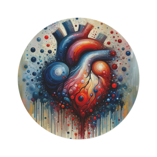 Empathetic Heart Expression Round Rug - ATUH.ART