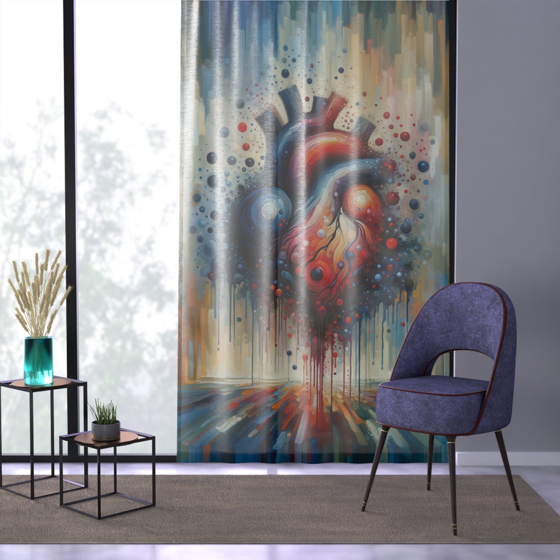 Empathetic Heart Expression Window Curtain - ATUH.ART