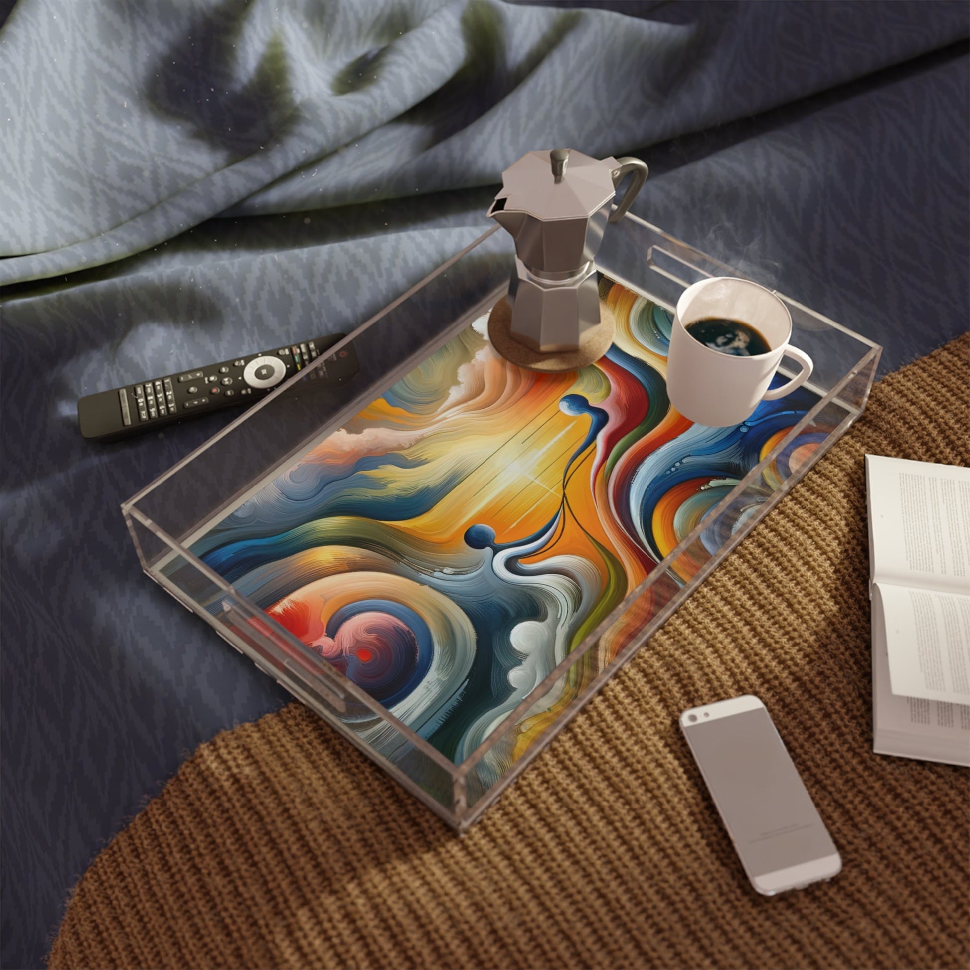 Empathetic Lifeline Abstract Acrylic Serving Tray - ATUH.ART